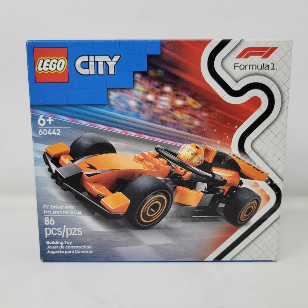 LEGO City 60442 F1 Driver with McLaren Race Car Formula 1 Building Toy Set NEW